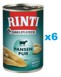 RINTI Singlefleisch Rumen Pure - Rumen monoprotéinée - 6x400 g