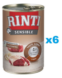 RINTI Sensible - Agneau et riz pour chiens sensibles - 6x400 g