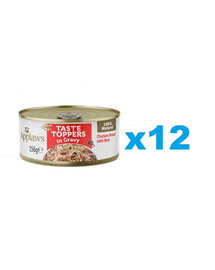 APPLAWS Dog Tin Taste Toppers - Blanc de poulet avec bœuf en sauce - 12x156 g