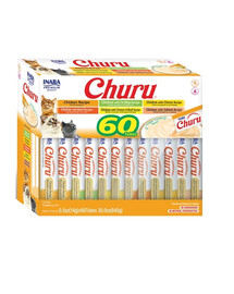 INABA Churu Varieties Chicken Recipe - Une sélection de friandises crémeuses au poulet - 60x14g