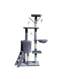 KATIDO Parc à chat griffoir 138 cm gris-bleu