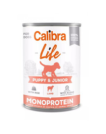 CALIBRA Dog Life Puppy&Junior Lamb with Rice- pâtée complète pour chiots également adapté aux chiennes enceintes et allaitantes - 400 g