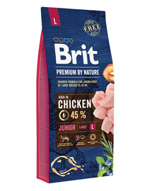 BRIT Premium By Nature Junior Large L - Poulet pour chiots de grandes races - 15 kg