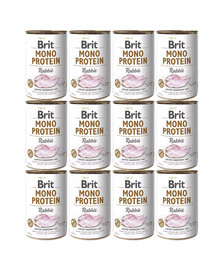 BRIT Mono Protein Rabbit 12x400 g nourriture pour chiens monoprotéique au lapin
