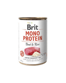 BRIT Mono Protein Beef & Rice pâtée monoprotéique viande de bœuf et riz 12x400 g