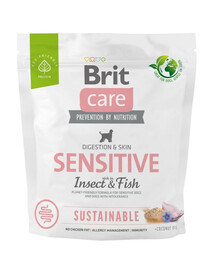 BRIT CARE Dog Sustainable Sensitive fish insekt - poissons et insectes pour chiens adultes - 1 kg