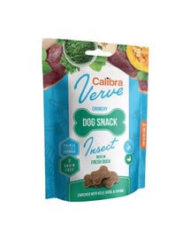 CALIBRA Dog Verve Crunchy Snack Insect&Fresh Duck - Friandises sans céréales à base d'insectes et de canard - 150 g