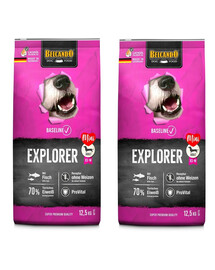 BELCANDO Baseline Explorer Mini Adult Aliments secs avec poisson pour chiens adultes 2x12,5 kg