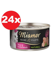 MIAMOR Feine Filets Naturell Tuna&Crab Thon et crabe en sauce 24x80g