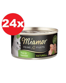 MIAMOR Feine Filets Naturell Tuna&Vegetables Thon et légumes en sauce 24x80g