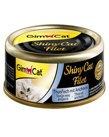 GIMCAT Shiny Cat Filet Tuna&Anchovy 70g thon et anchois en bouillon