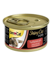 GIMCAT Shiny Cat Tuna&Salmon in Jelly 70g thon avec saumon en gelée