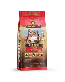 WOLFSBLUT Red Rock Adult Croquettes pour chiens allergiques à la viande de kangourou et au potiron 12,5 kg