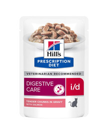 HILL'S Prescription Diet i/d Digestive Care nourriture humide pour chats avec saumon 12x85g