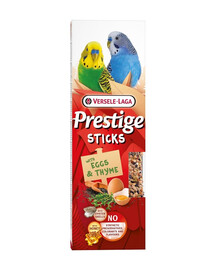 VERSELE-LAGA Prestige Sticks 2 flacons d'œufs et de thym pour les petits perroquets 60g