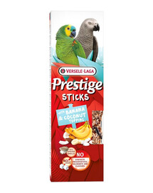 VERSELE-LAGA Prestige Sticks 2 flacons avec des saupoudrages de banane et de noix de coco pour les grands perroquets 140g