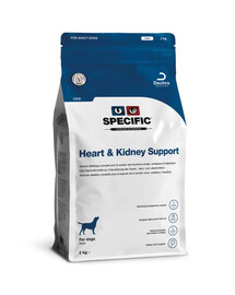 SPECIFIC Dog CKD Heart & Kidney Support 2 kg aliments pour chiens souffrant d'insuffisance cardiaque, rénale ou hépatique