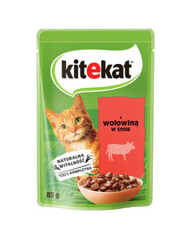 KITEKAT Bœuf en sauce 85 g pour chats adultes