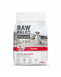 VETEXPERT RAW PALEO Ultra Beef Mini Puppy - Croquettes de viande de bœuf pour chiots de petites races - 750g