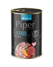 PIPER - Nourriture humide avec agneau et carottes pour chiens - 400 g