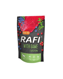 RAFI nourriture humide avec du cerf, des myrtilles et des airelles pour chiens 500 g