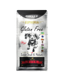 BIOFEED EUPHORIA Gluten Free Avec de la viande de bœuf pour les chiots de petite et moyenne taille 2 kg