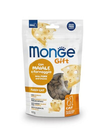 MONGE Fussy Cat Adult - Porc avec fromage - 60 g