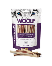 WOOLF Soft Long Lamb And Cod Sandwich Sandwichs à l'agneau et au cabillaud 100g