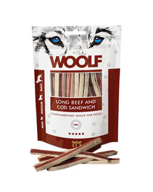 WOOLF Long Beef And Cod Sandwich Sandwichs au bœuf et au cabillaud 100g