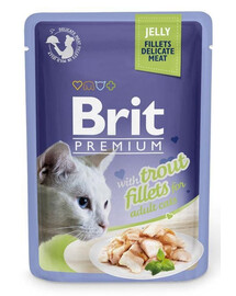 BRIT Premium Cat  Fillets in Jelly nourriture humide avec truites pour chats 24x85 g