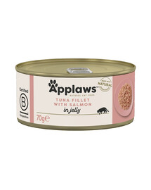 APPLAWS Cat Tin - Nourriture humide Filet de thon et saumon en gelée - 70g