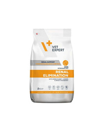 VET EXPERT Veterinary Diet Renal Elimination Aliment sec pour chiens adultes pour le soutien rénal 2 kg
