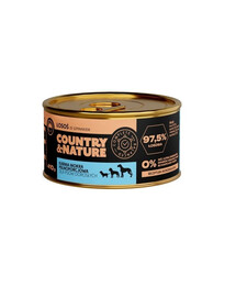 COUNTRY&NATURE Nourriture humide sans céréales, saumon aux épinards 410 g