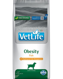 FARMINA VetLife Obesity Fish - nourriture diététique au poisson pour chiens adultes diabétiques - 12 kg