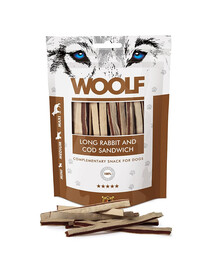 WOOLF Long Rabbit And Cod Sandwich Sandwichs au lapin et à la morue 100g