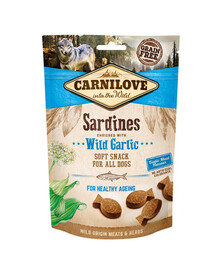 CARNILOVE Semi moist snacks délices aux sardines et à l'ail des ours 200 g