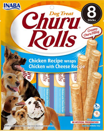 INABA Churu Rolls Chicken 8x12g wrap au poulet et au fromage pour chiens