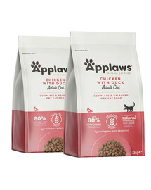 APPLAWS Dry cat - Poulet et canard sans céréales - 2 x 7,5 kg