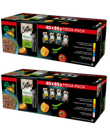SHEBA Nature’s Collection Une sélection de saveurs en sauce nourriture humide complète pour chats adultes 80x85 g