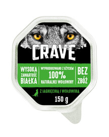 CRAVE Pâtée pour chiens en barquette avec agneau et bœuf 150 g