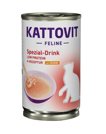 KATTOVIT Boissons Diététiques pour Chats Niere-Renal Faible en Protéines poulet 135 ml