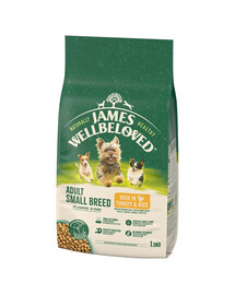Croquettes complètes pour chiens adultes de petite race de 6 mois à 10 ans, riches en dinde et en riz 1,5 kg