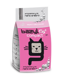 BAZYL Ag+ Compact Baby Powder litière pour chat bentonite avec parfum de poudre de bébé au nano argent 10 L