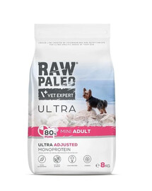 RAW PALEO Ultra Pork Mini Adult pour chiens de petite race porc 60g