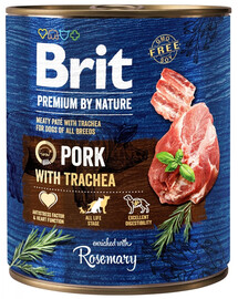 BRIT Premium by Nature- Nourriture naturelle pour chiens à base de porc et d'œsophage - 800 g
