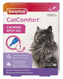 BEAPHAR CatComfort Calming Spot-On 3x0,55 ml avec des phéromones pour chats
