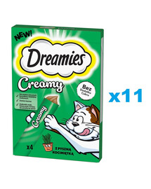 DREAMIES Creamy karma complémentaire avec de la délicieuse herbe à chat pour chat 44x10 g