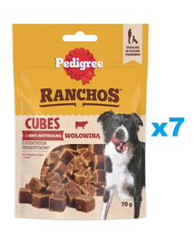 PEDIGREE Ranchos Cubes 7x70 g nourriture complémentaire pour chiens adultes avec du bœuf