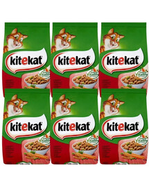 KITEKAT croquettes pour chats à base de bœuf et de légumes 6x300g