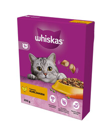 WHISKAS Adult 300 g d'aliment complet sec au délicieux poulet pour chats adultes